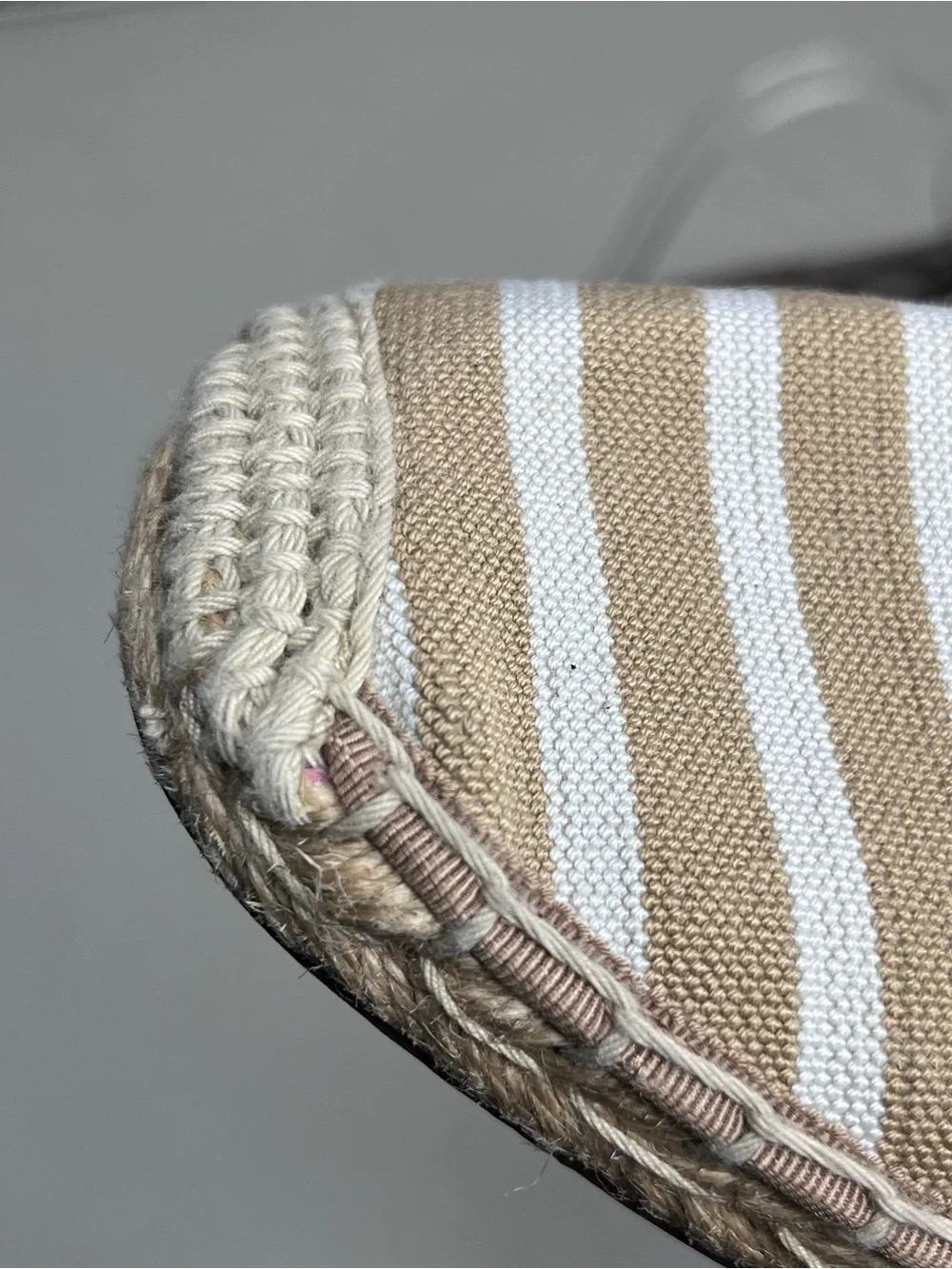 Vionic Valeri Sand Striped Nautical Coastal Resort Espadrille Flats Sz 9